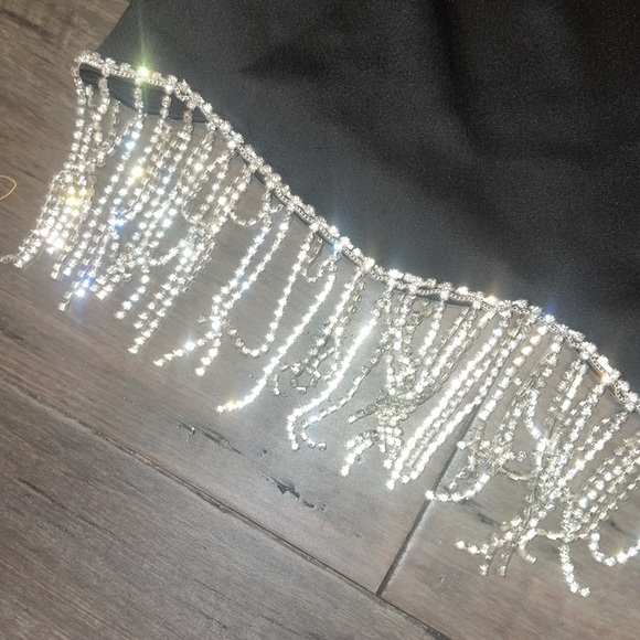 Rhinestone fringe mini skirt NWT - Picture 5 of 5